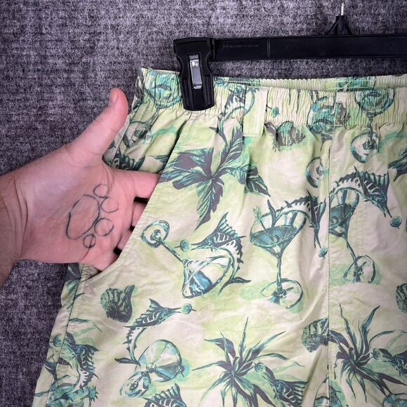 Columbia Swim Shorts Mens Small Green Super Backcast Water Lined Pockets Hybrid - Picture 7 of 11